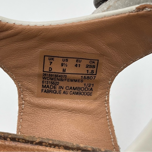 Clarks Unstructured Women’s 9.5 Lizby White Leather Adjustable Wedge Sandals - Picture 13 of 14